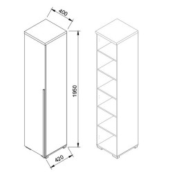 DUET magas szekrény 40 cm – keskeny tároló