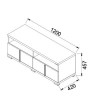 DUET TV komód 120 cm – modern nappali bútor