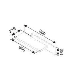 DUET fali polc 60 cm – modern polc