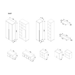 DUET nappali bútor összeállítás – modern szekrénysor