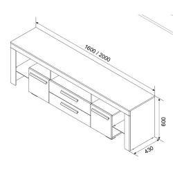 CITY TV komód LED világítással – modern nappali bútor