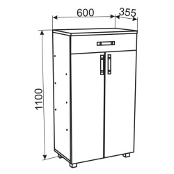 BRUNO cipőtartó 60 cm – előszobai cipősszekrény
