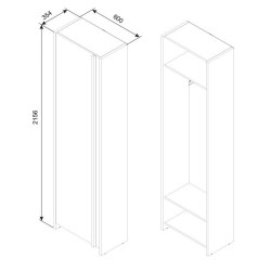 SOLARIS gardróbszekrény 60 cm – modern előszobabútor