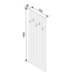 SOLARIS fogas falpanel 60 cm – modern előszoba fogas