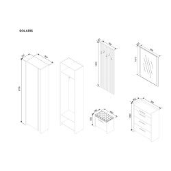 SOLARIS előszoba bútor szett – komplett modern előszoba