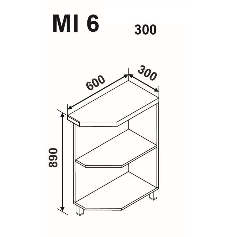 GLORIA MI6 300 alsó sarok modul