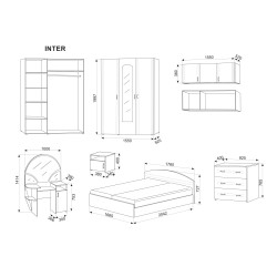 INTER hálószoba bútor szett – komplett modern berendezés