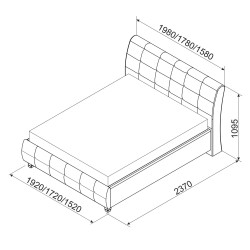 AMBAS kárpitozott franciaágy