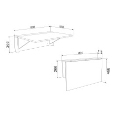 TINA felhajtható asztal – helytakarékos falra szerelhető asztal