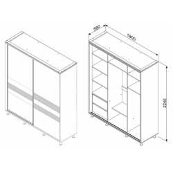 CARLIST gardrób – Tolóajtós, modern gardróbszekrény több méretben | Lakasform