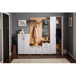 BORUN előszobai akasztós szekrény – modern, kétajtós gardrób akasztórúddal és polccal