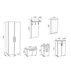 BORUN előszoba – bükk | Modern és praktikus előszobabútor család