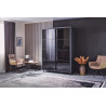 TARION gardrób fekete üveggel– modern tolóajtós szekrény, elegáns és helytakarékos kialakításban