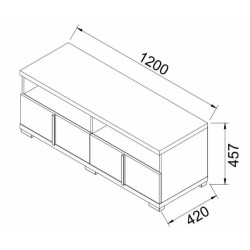 TEDU TV-komód 1,2 m – Modern nappali bútor | Lakásform.hu
