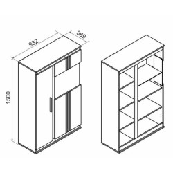 FIRENZE nappali vitrin 1,5 m – Elegáns üvegajtós vitrin | Lakásform.hu