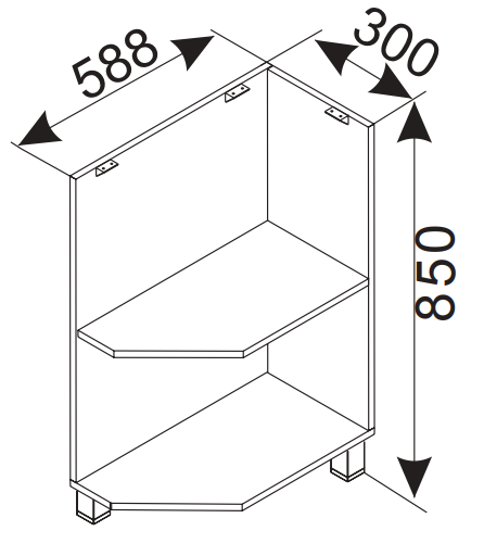 Alsó modul (sarok elem) 300 PI