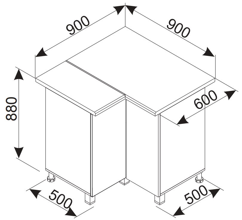Alsó sarokmodul 900 CI
