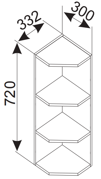 Felső modul (sarok elem) 300 PS