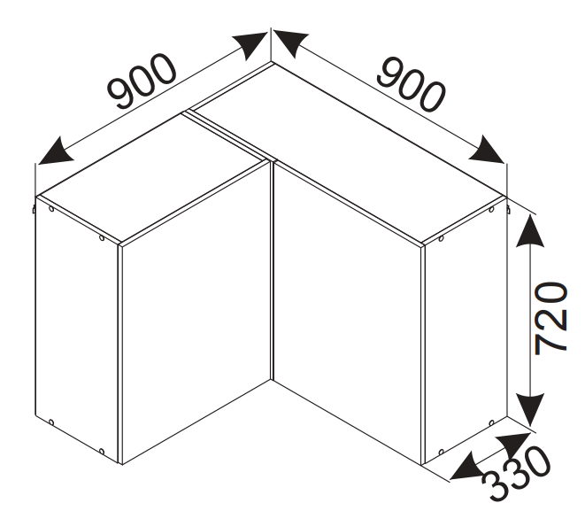 Felső sarokmodul 900 CS