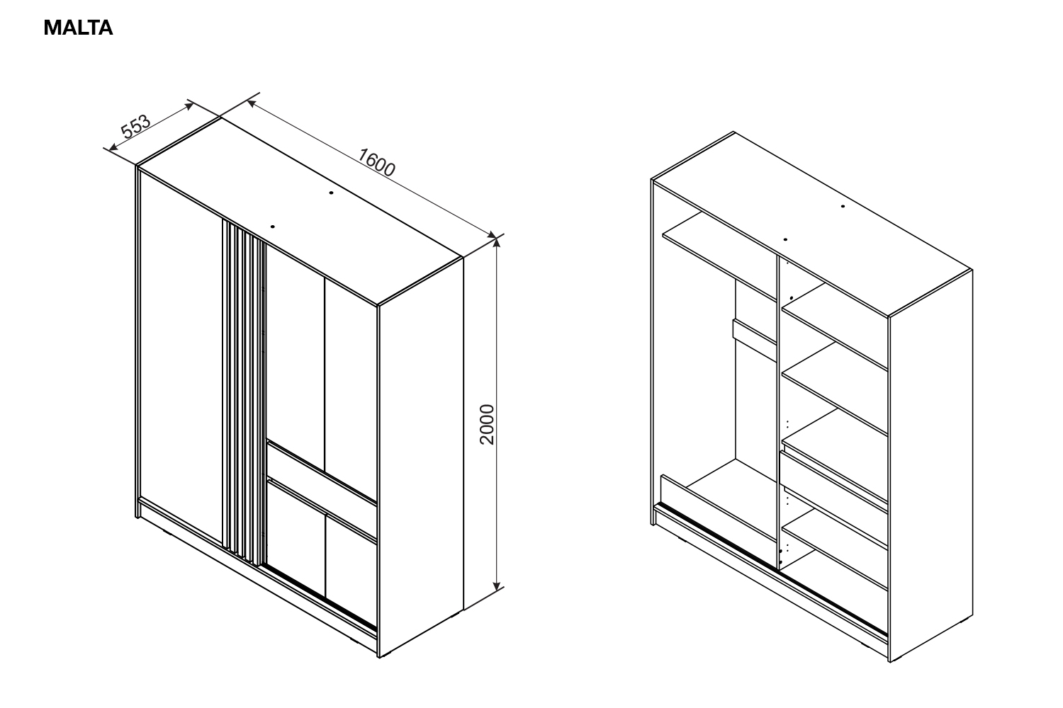 Gardróbszekrény 160 cm