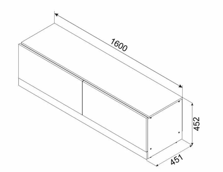 függesztett vízszintes szekrény 160 cm
