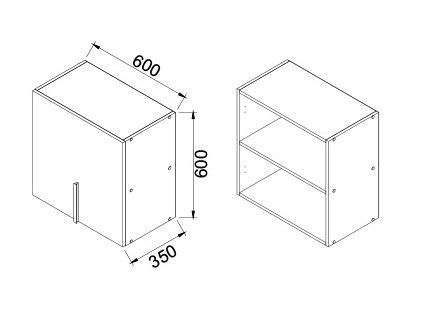 függesztett szekrény ajtóval
