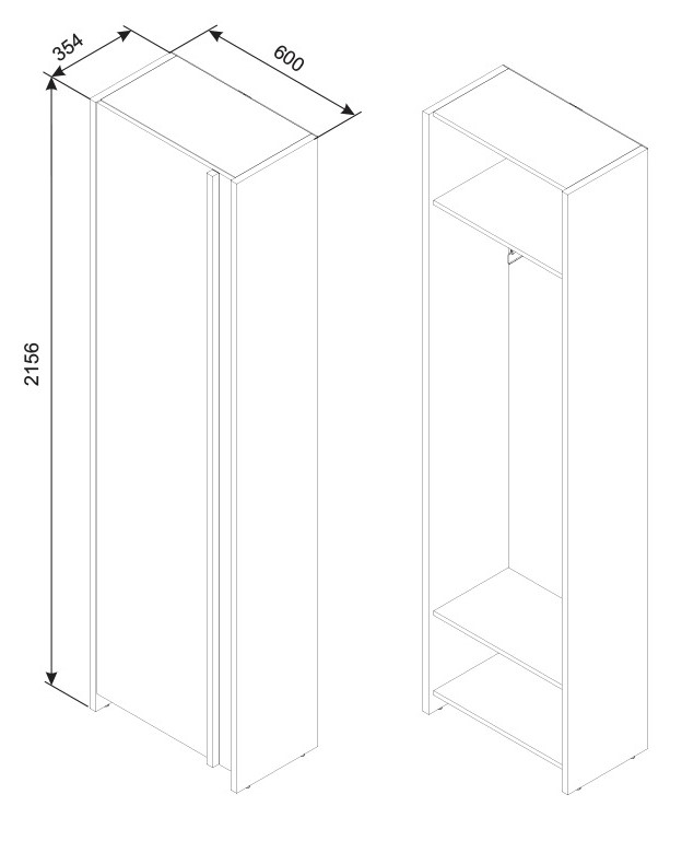 60 cm-es gardróbszekrény