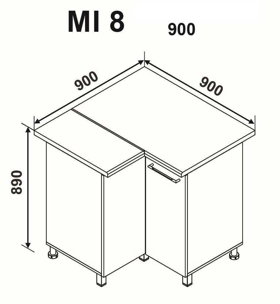 MI8 900 alsó sarok modul