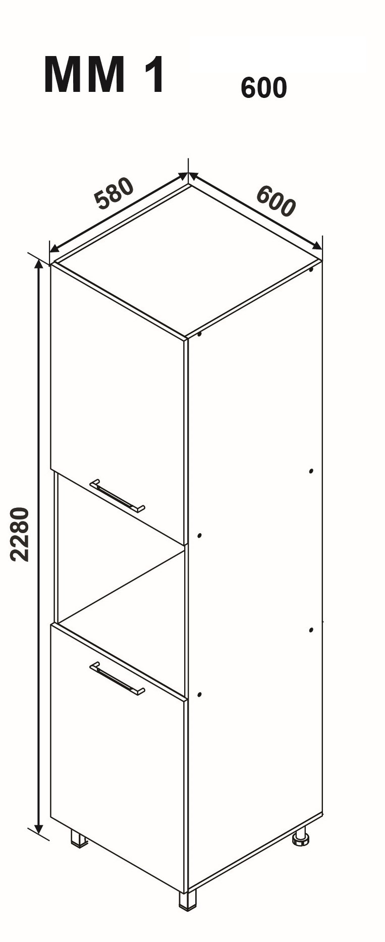 MM1 600 magas modul (sütőhöz)