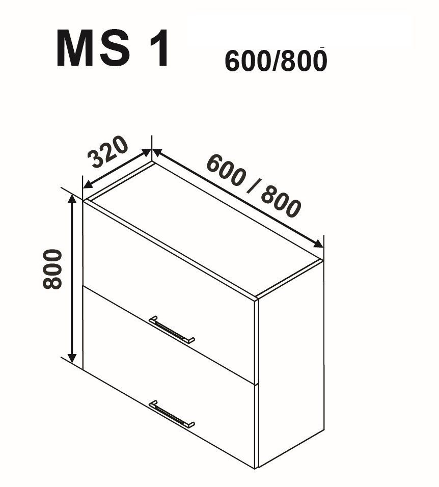 MS1 600 felső modul (2 ajtós)