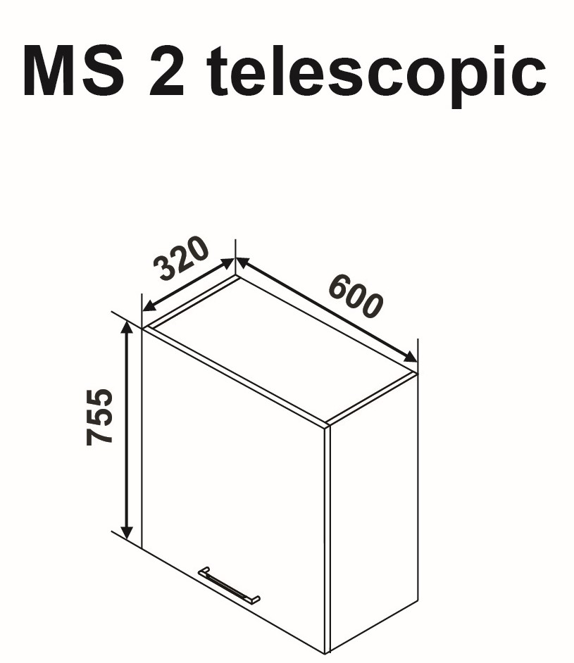 MS2 600 felső modul (teleszkópos páraelszívó)