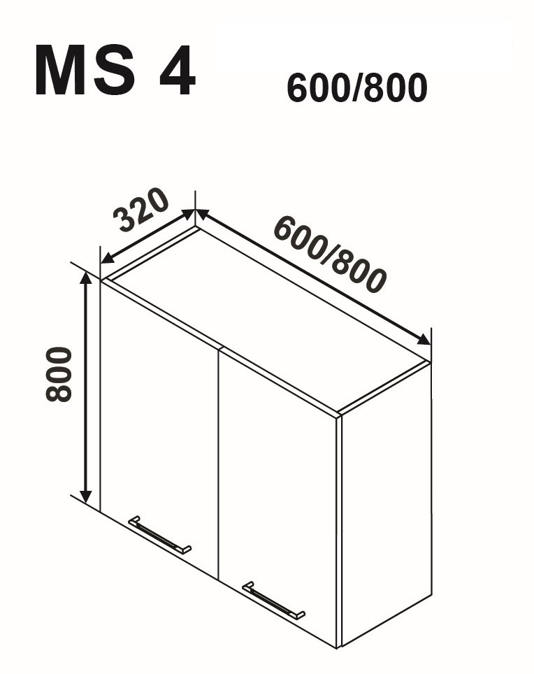 MS4 800 felső modul (csepegtetős, 2 ajtós)