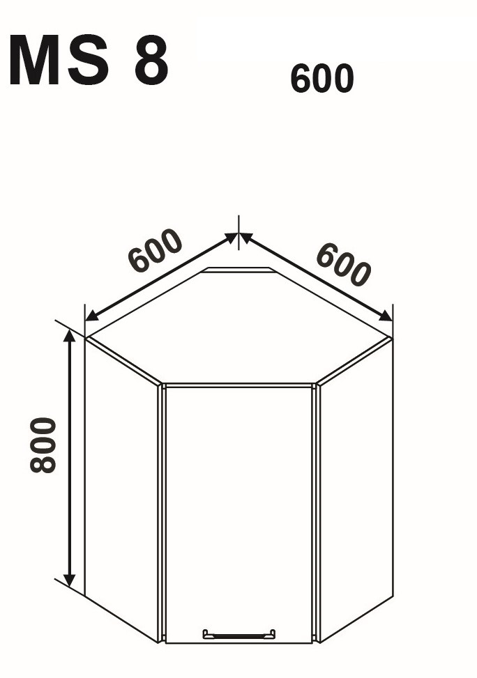 MS8 600 sarok felső modul
