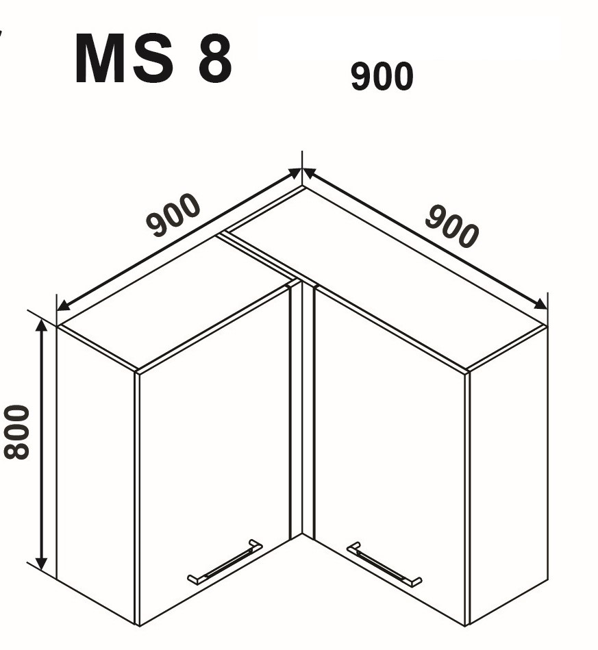 MS8 900 sarok felső modul