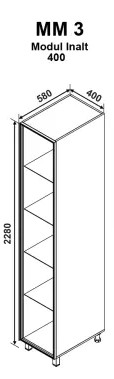 MM3 400 magas vitrines modul