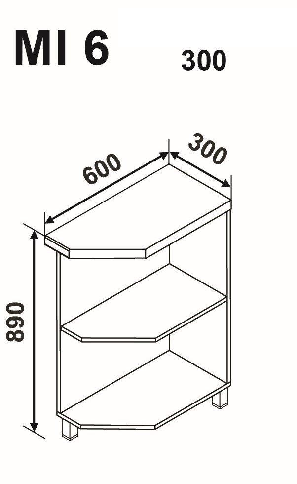 MI6 300 alsó sarok modul