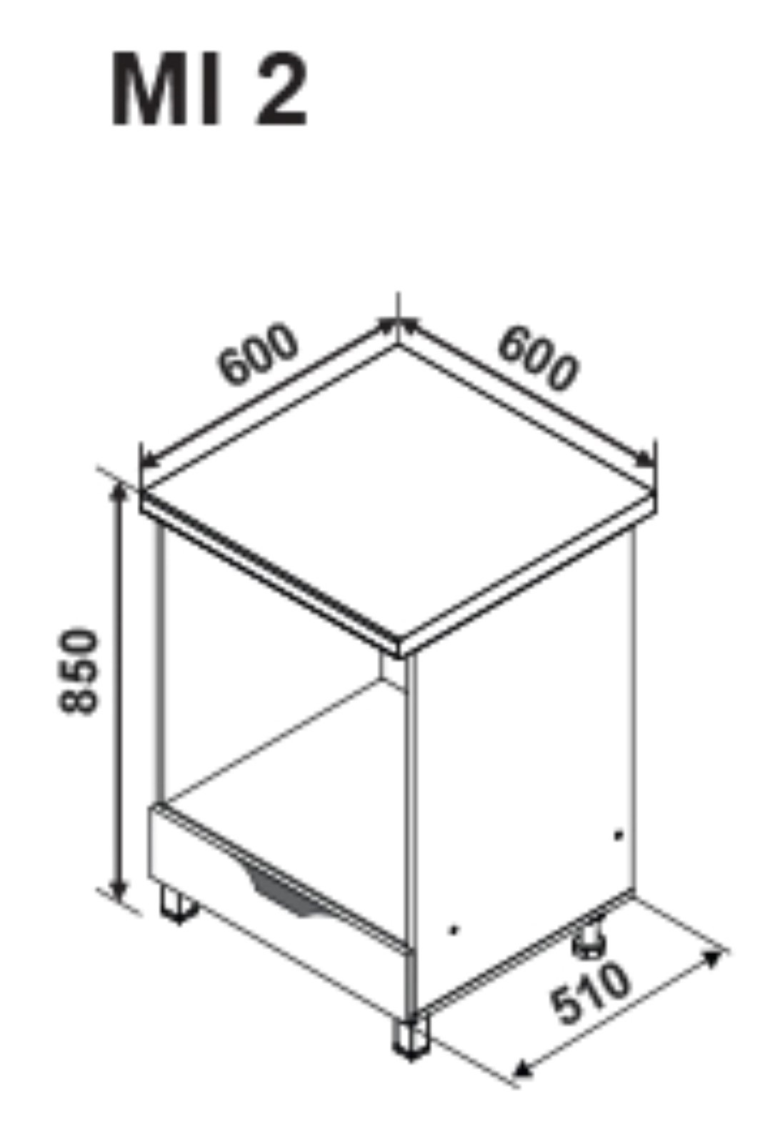 MI2 600 alsó sütő modul