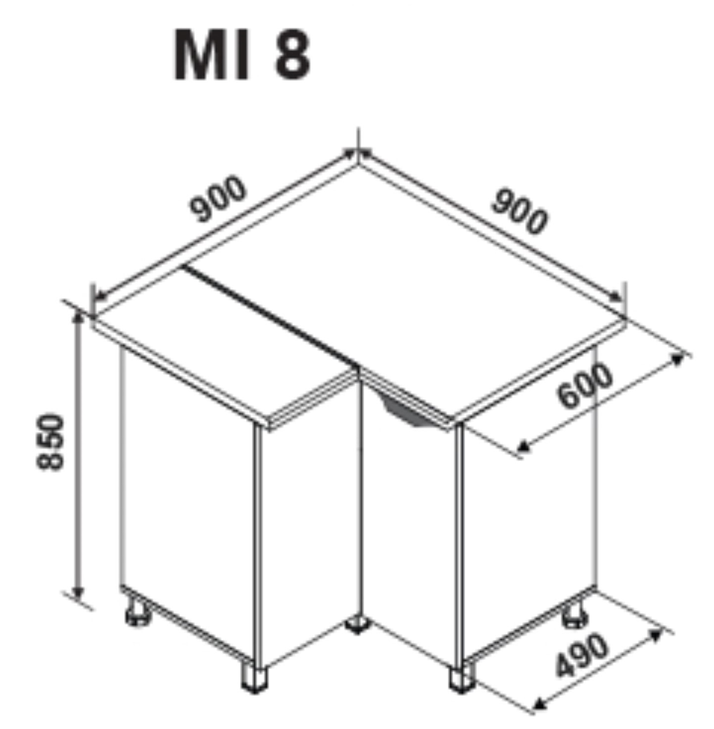 MI8 900 alsó sarok modul