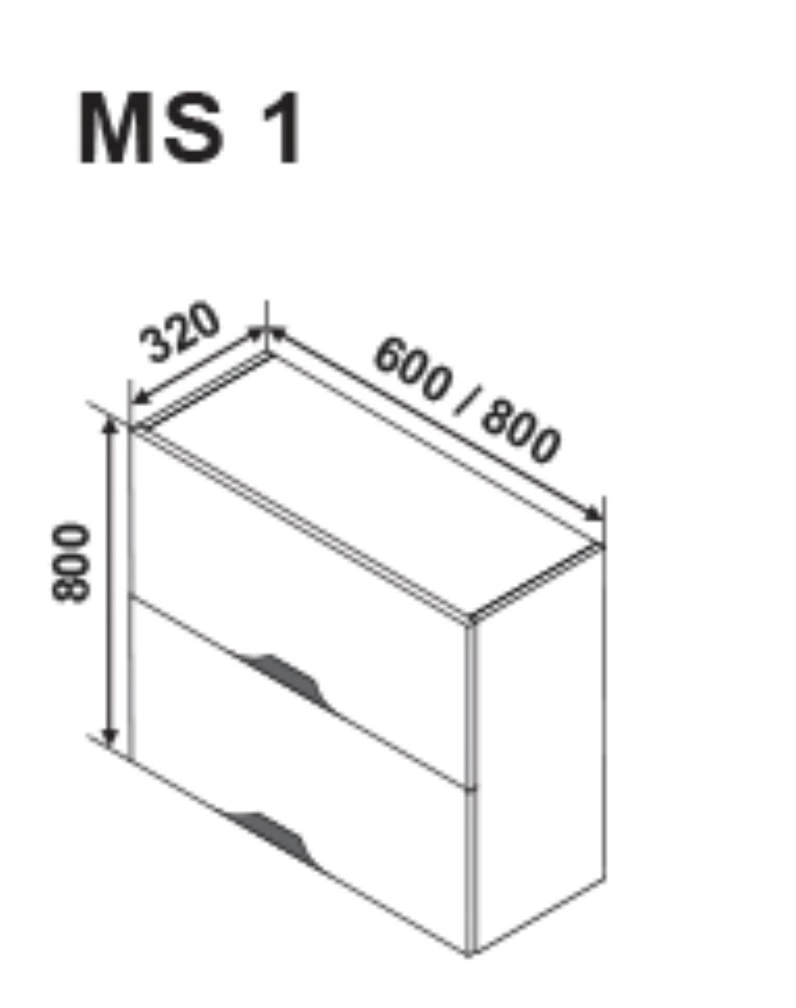 MS1 800 felső kétajtós modul