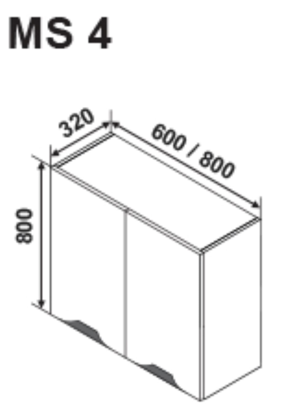 MS4 600 felső csepegtetős kétajtós modul