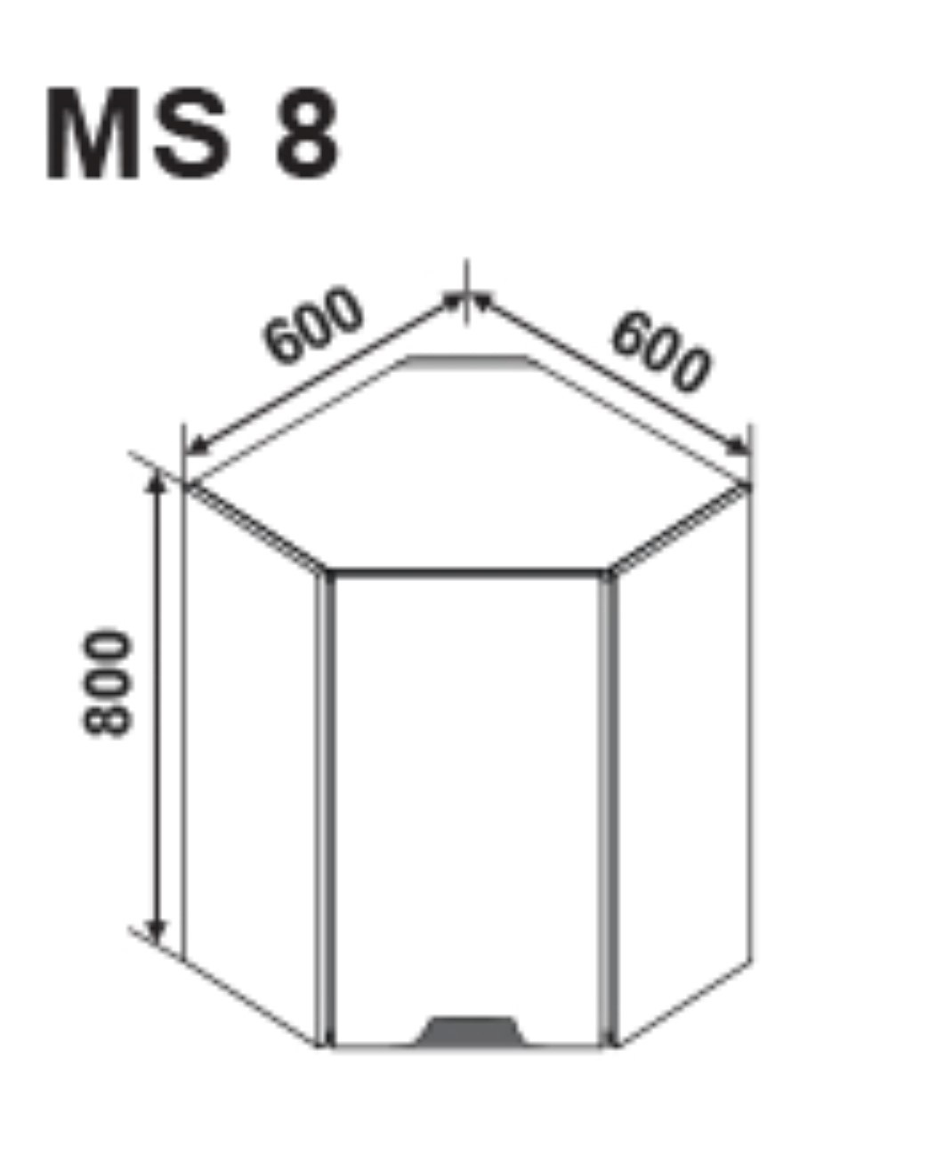 MS8 600 felső sarok modul