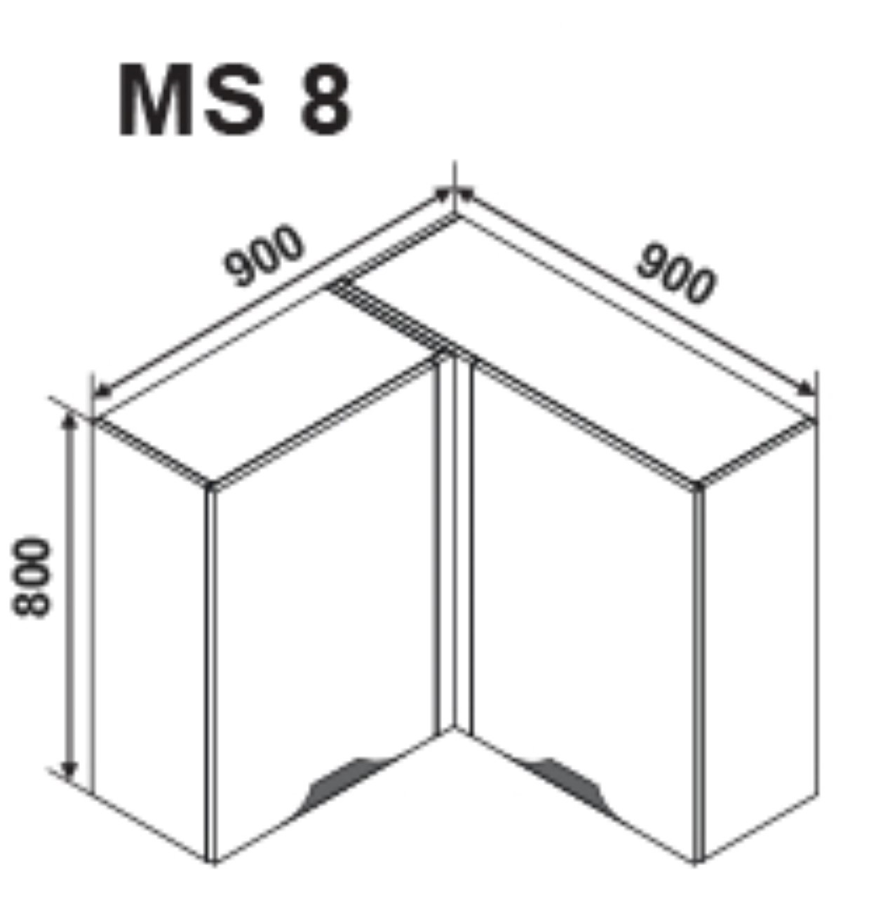 MS8 900 felső sarok modul